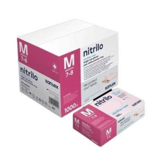 Luvas de Nitrilo Rosa sem Pó (100 unidades)