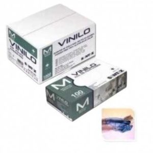 Luvas de Vinil Azuis Sem Pó (Caixa com 100 Unidades)